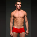Red cotton briefs metro male wear cotton boxster red 3010-12 front view with comfortable fit