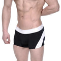 Black and white cotton athletic briefs with bold diagonal stripe design metroMaleWear cotton short boxer arc 7 3022-53