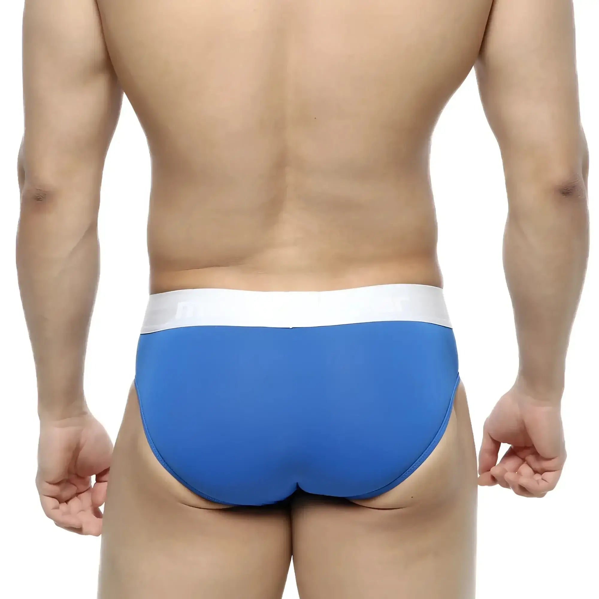 Metro malewear dolce brief royal blue blue briefs with white waistband comfortable cotton blend underwear