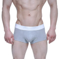Gray heathered elemental boxer brief from metromalewear with white elastic waistband for comfortable support