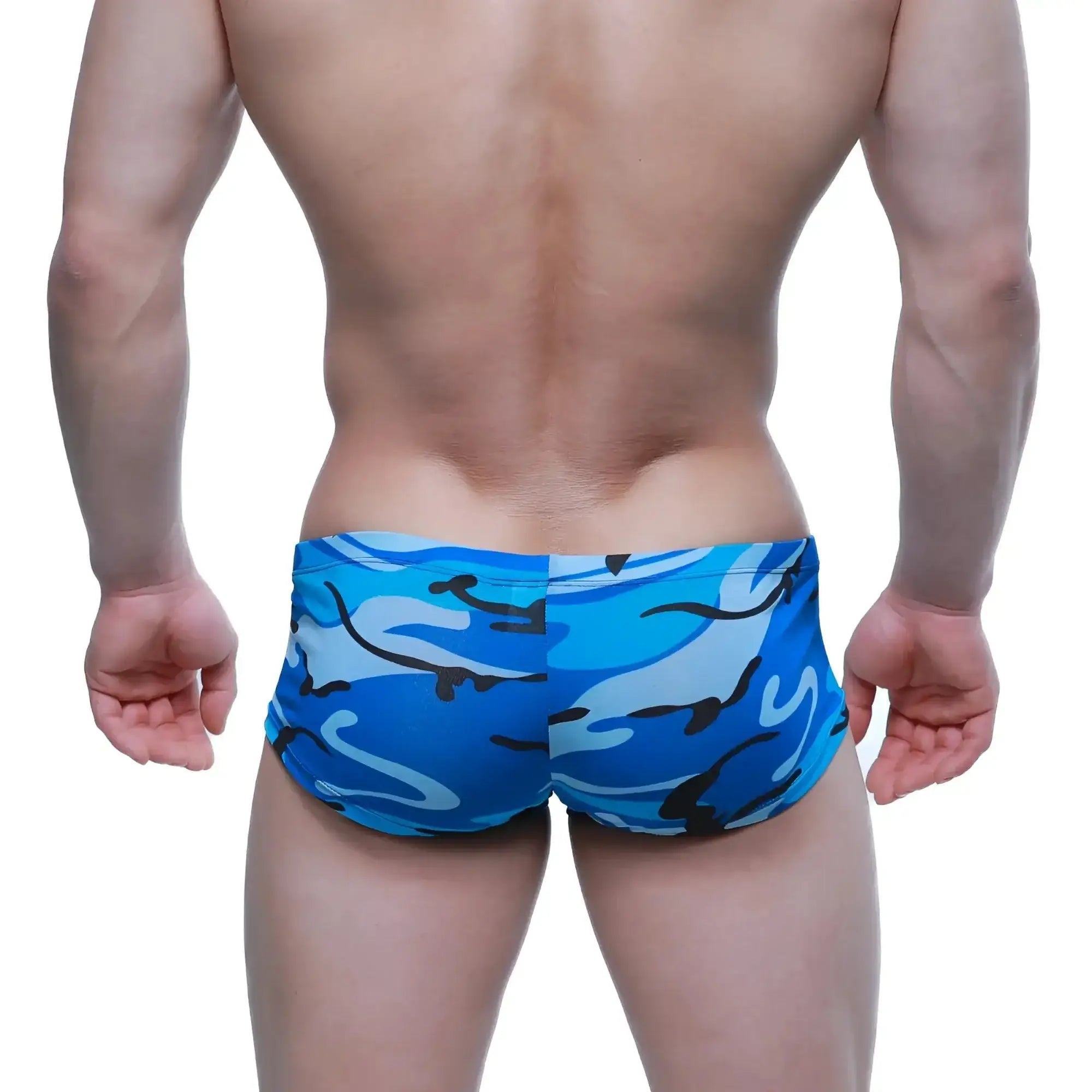 MetroMalewear equipaje trunk 2125-83 blue and black camouflage swim trunks designed for comfortable water use