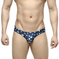 MetroMalewear estella bikini 5103-14 navy blue swim trunks with white star pattern ideal for beachwear
