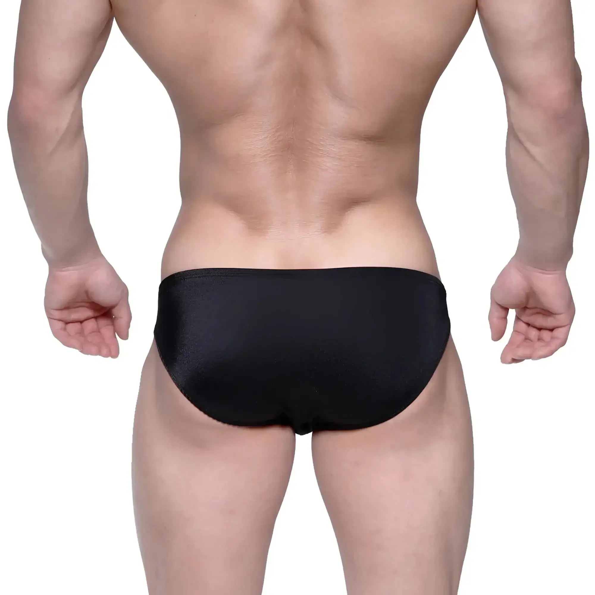 MetroMaleWear Eureka bikini black swim trunks with a sleek textured finish perfect for swimming and beachwear