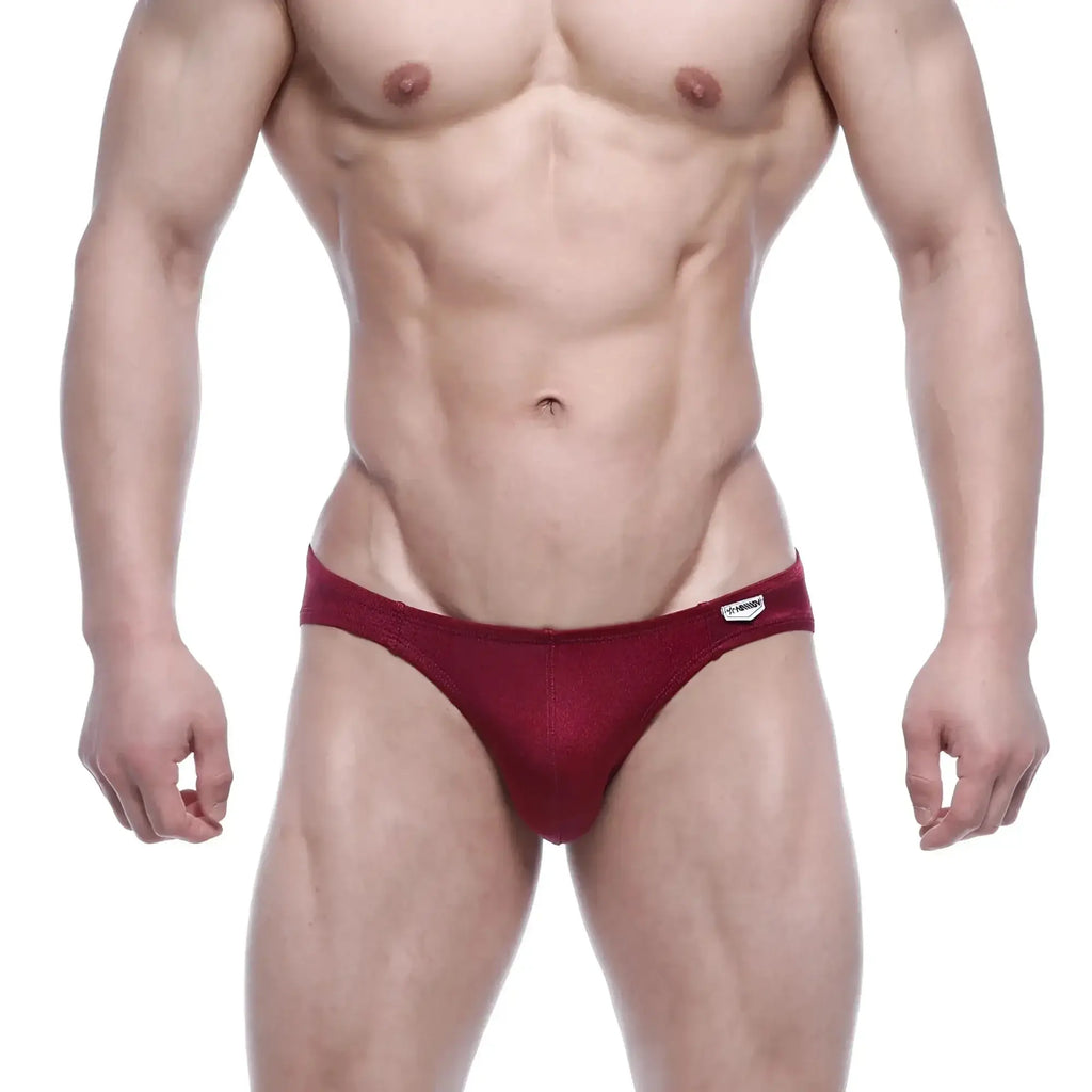 Red MetroMaleWear Eureka Bikini wine 5223-29 athletic briefs with snug fit and small white logo on waistband