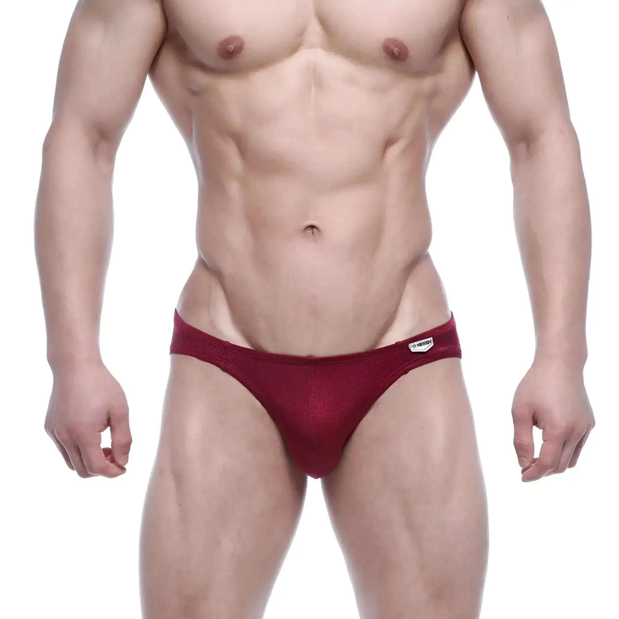 Red MetroMaleWear Eureka Bikini wine 5223-29 athletic briefs with snug fit and small white logo on waistband
