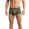 Metro malewear filamento trunk green men’s olive boxer briefs with camouflage waistband and black logo detail