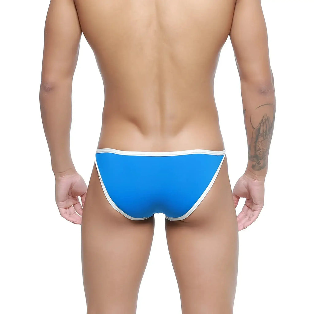 Bright blue briefs with white trim metro male wear freedom bikini royal blue 6016-18 front view