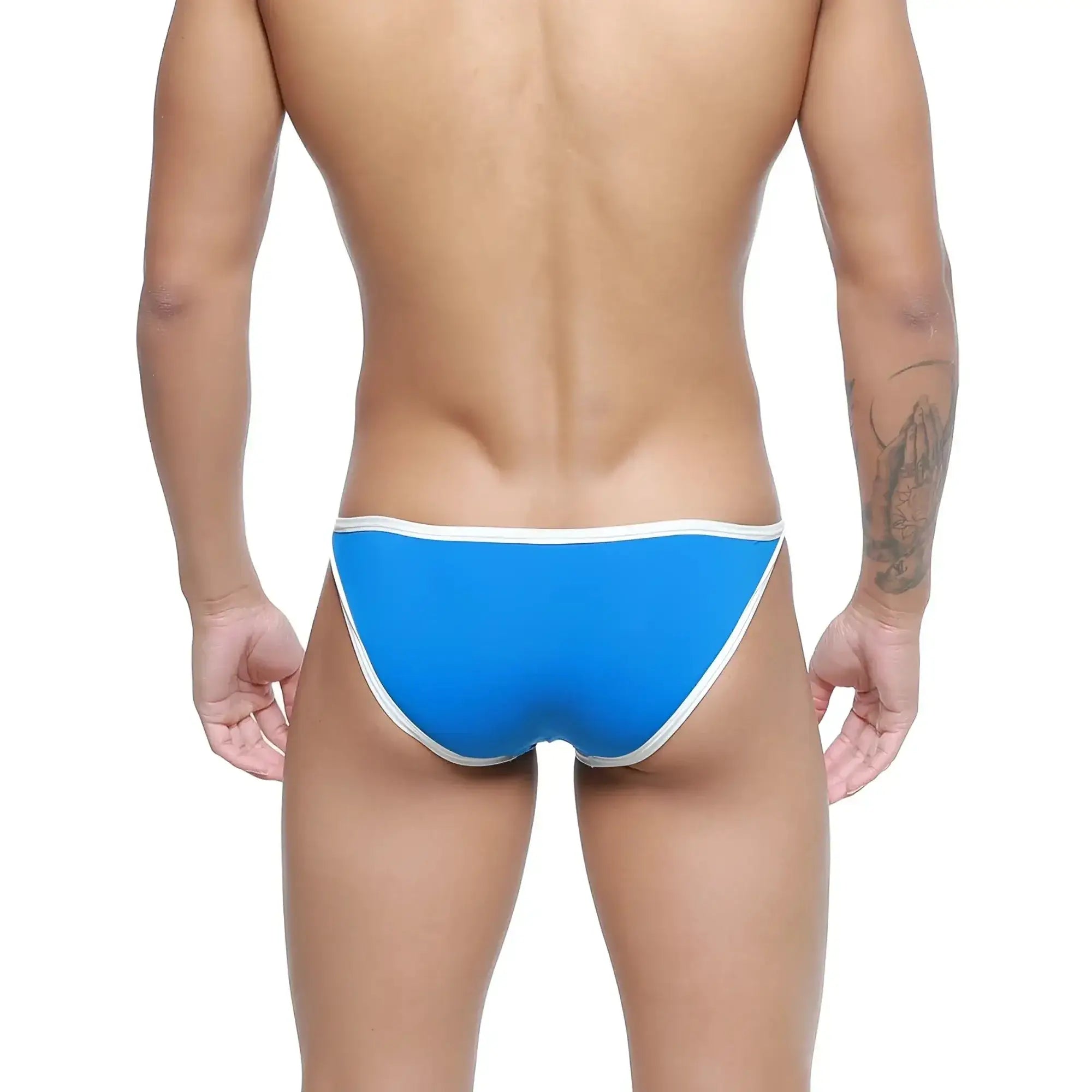 Bright blue briefs with white trim metro male wear freedom bikini royal blue 6016-18 front view