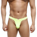 Bright neon green MetroMaleWear Fria thong with a small red and white brand tag at the waistband