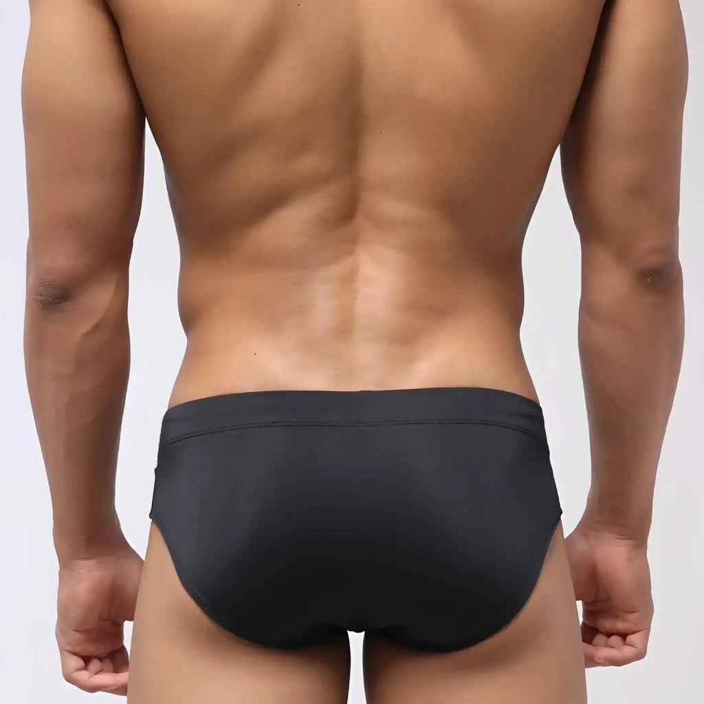 Black metro malewear ibiza swim brief metal silver 4928-30 with smooth form-fitting design for swimming