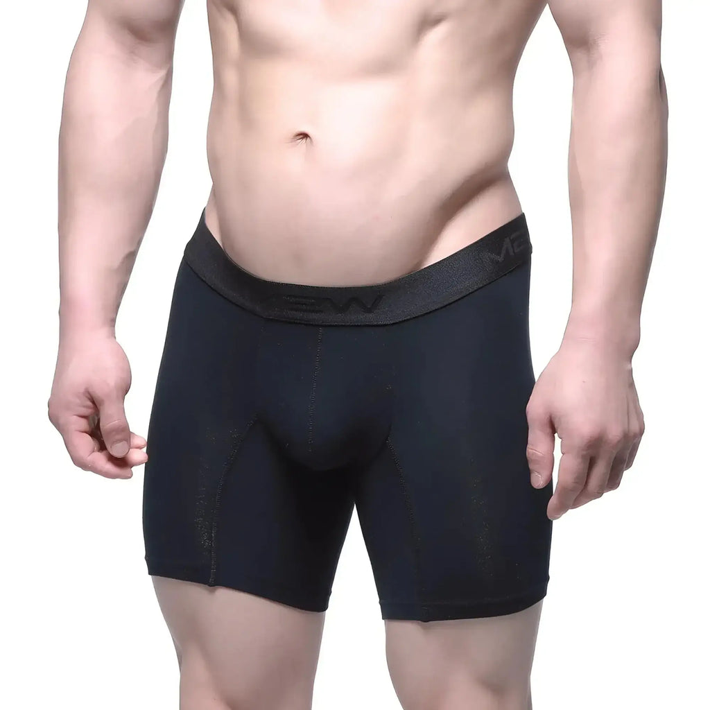 Black mens boxer briefs metro male wear intenso mid boxer black 10 inch with textured waistband featuring me logo