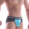 MetroMaleWear joy mesh brief sky 9004-41 black and light blue mesh briefs with black waistband and metromale logo