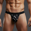 Metro malewear kiss jock strap black black thong with white lip print pattern for stylish men’s underwear