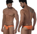 Metro malewear lasso bikini bright orange swim trunks with black trim ideal for beach and pool use