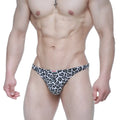 Black and white leopard-print MetroMaleWear men’s briefs with snug form-fitting design in soft stretch fabric