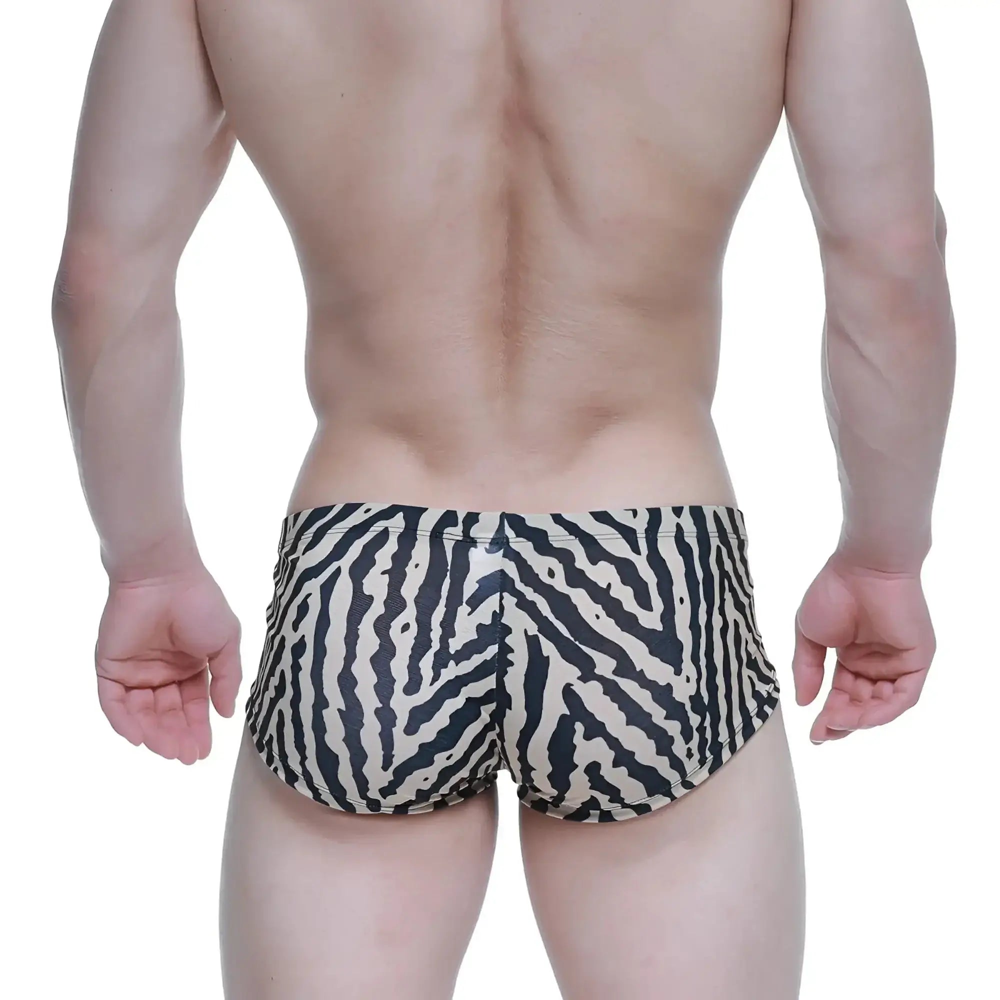 MetroMaleWear leopard trunk 2125-69 black and white zebra-striped men’s swim trunks for swimming and beachwear