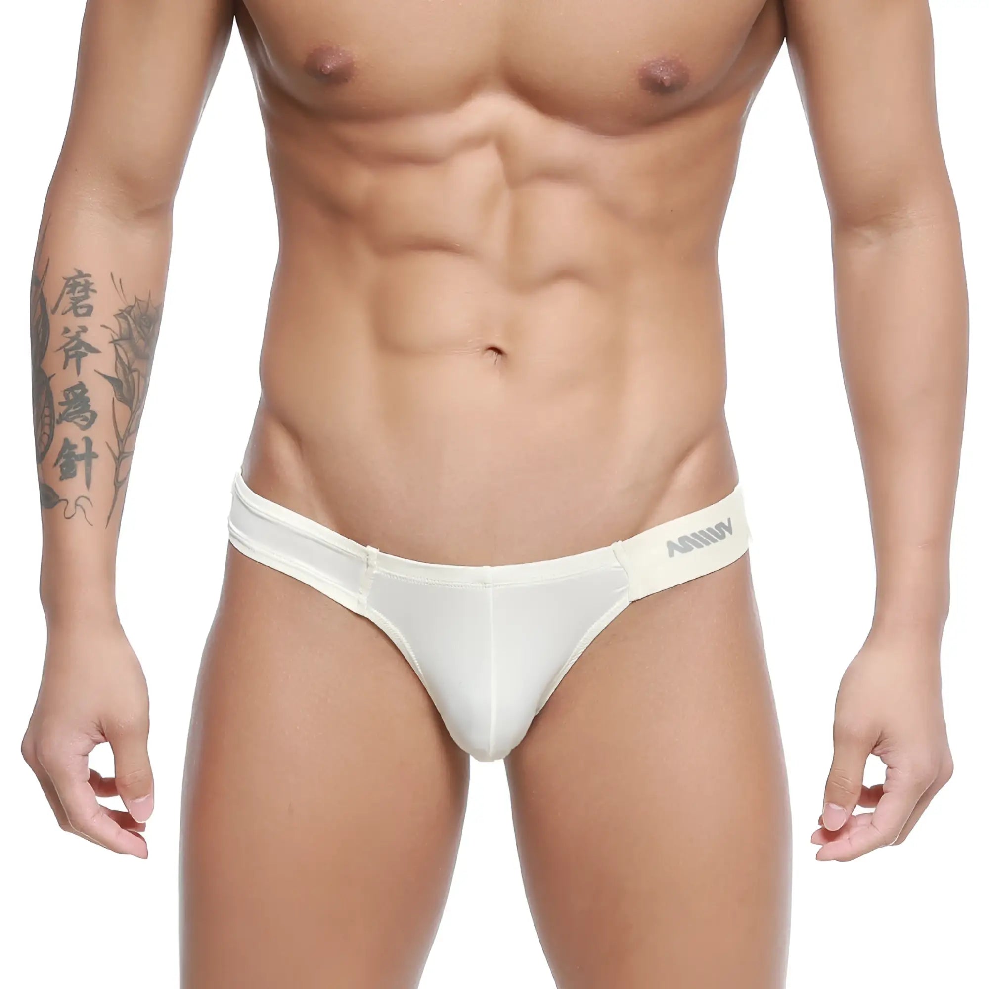MetroMaleWear Malon bikini nude briefs with sleek form-fitting design and subtle elastic waistband by White Arrow brand
