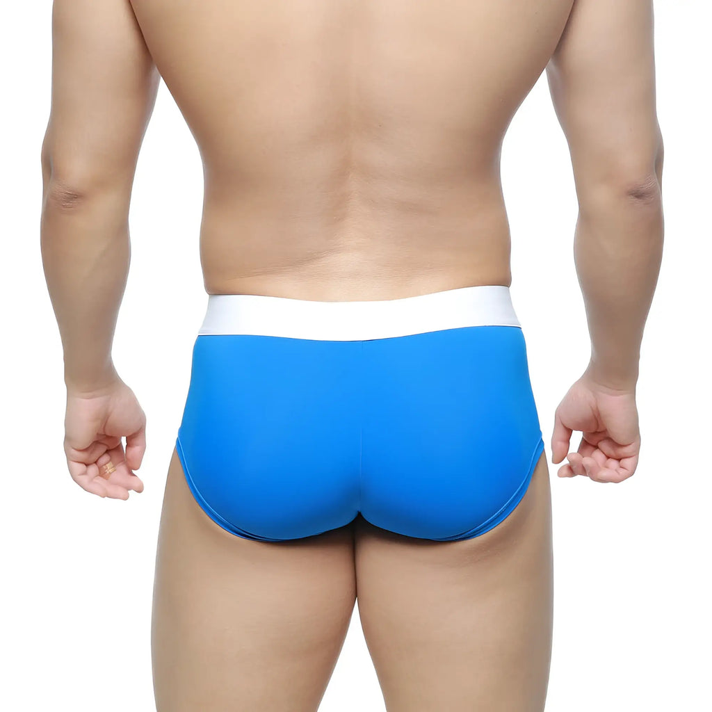 MetroMaleWear M2W MAX bright blue briefs with contrasting white waistband comfortable for everyday wear
