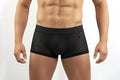 MetroMaleWear MAX mesh boxer black 3013-75 featuring black mesh fabric with a solid waistband for breathable comfort