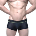 Black mesh briefs with neon green trim and new logo on waistband metro male wear meta trunk black 2026-75