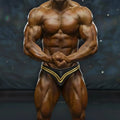 Black and gold athletic briefs with v-shaped design from metromalewear metromusclewear ajax competition suit gold 4974-47