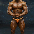 Shiny gold metallic metro muscle briefs with black waistband branded metro muscle in metro malewear almagrewear trunk