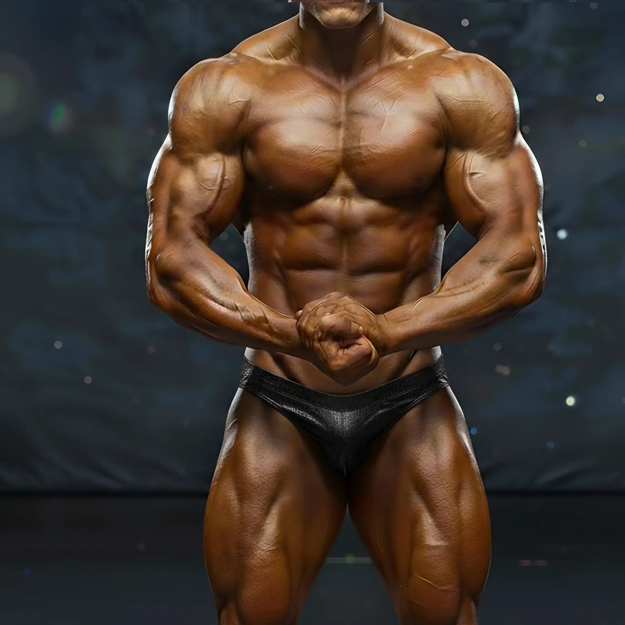 Black leather briefs from MetroMaleWear MetroMuscleWear basic competition suit crocodile 4974-77 front view