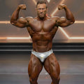Silver patterned briefs with gold emblem from metromalewear metromusclewear charles competition suit 4974-37