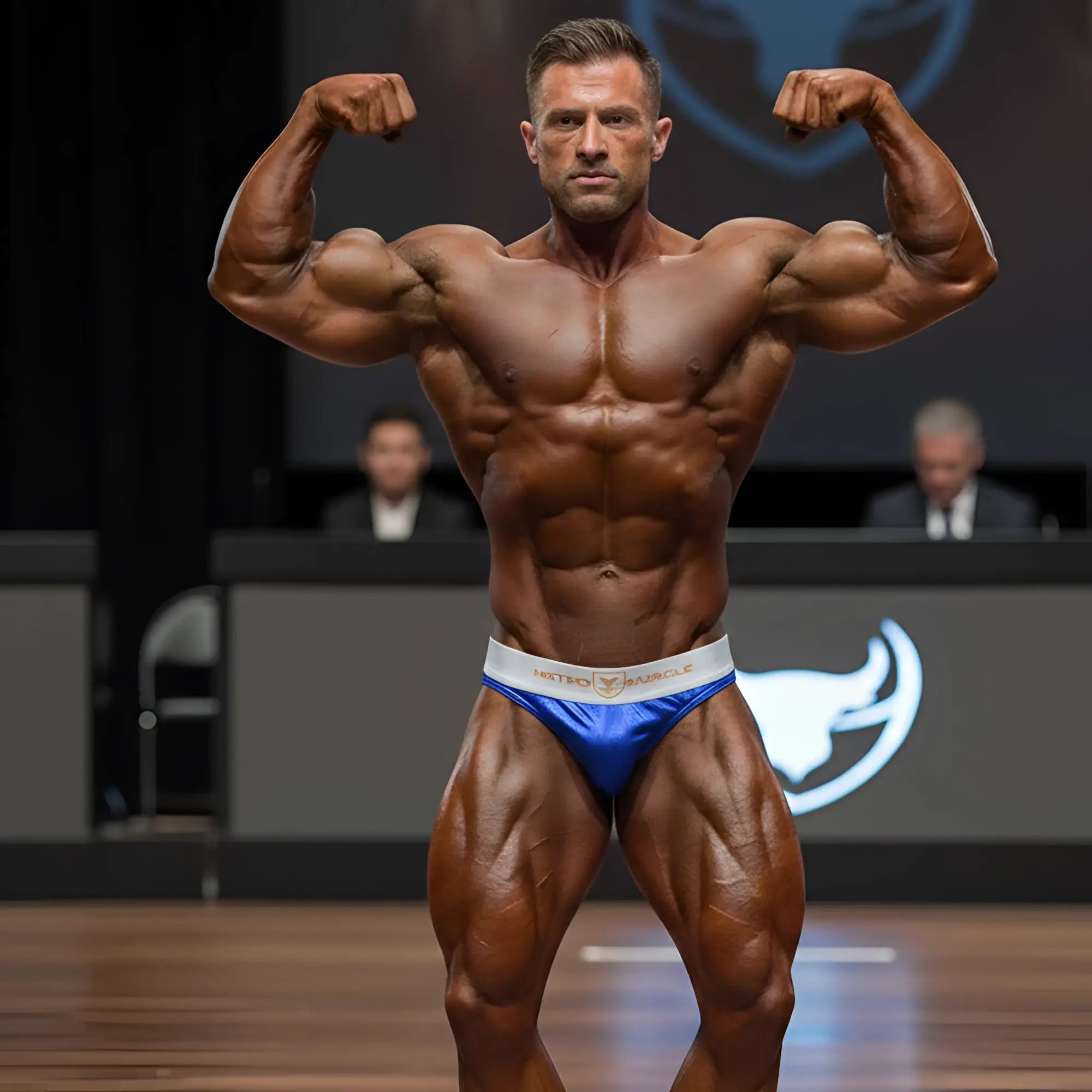 Blue and white metro muscle mens bodybuilding competition briefs metro malewear cortina muscle trunk azul 4700-27
