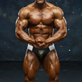 Black and white athletic briefs with gold bull emblem from metromalewear ethan competition suit 4974-01