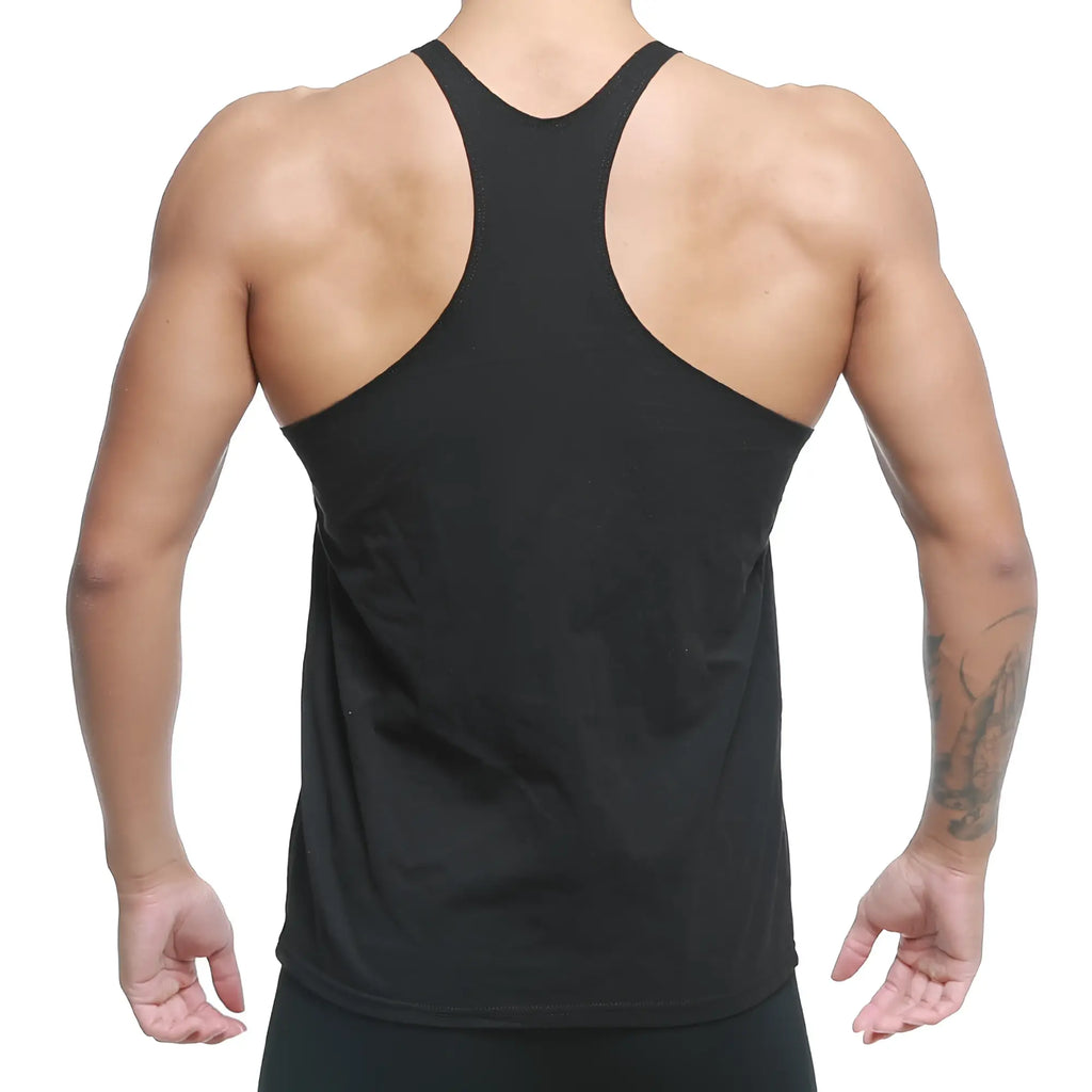 MetroMaleWear MetroMuscleWear gym tank top black m1027-20 sleek form-fitting black racerback design for workouts