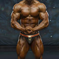 Black and copper trimmed bodybuilding briefs with gold bull emblem from metromalewear hudson competition suit
