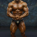 Black athletic briefs with gold bull logo front from MetroMaleWear MetroMuscleWear Theodore competition suit 4974-45