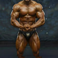 Black athletic briefs with gold bull logo front from MetroMaleWear MetroMuscleWear Theodore competition suit 4974-45