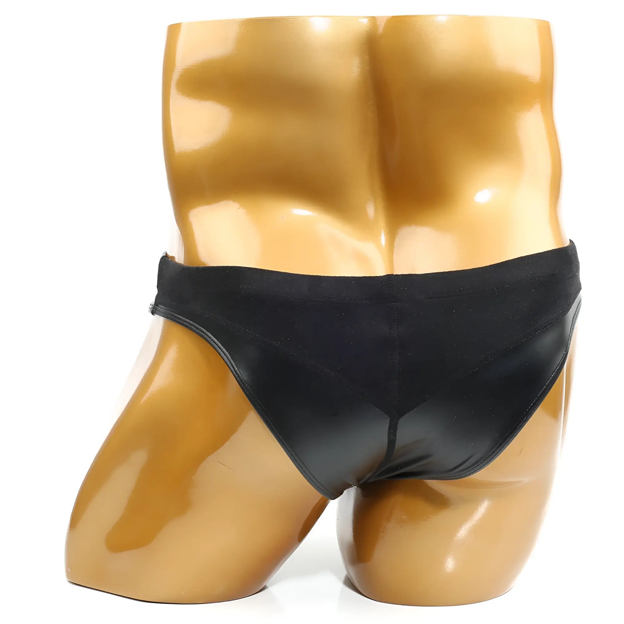 Black satin briefs metrowear metromusclewear zeus muscle trunk with smooth glossy finish and snug fit