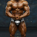 Metro malewear metro musclewear zeus muscle trunk silver metallic bodybuilding briefs with shiny reflective finish