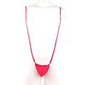Bright pink mens string bikini with thin straps and snug fit from MetroMaleWear Miami Bodysuit red 0008-12