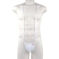 White nylon suspenders with matching white pouch from metromalewear miami bodysuit 0008-00 for stylish support