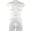 White nylon suspenders with matching white pouch from metromalewear miami bodysuit 0008-00 for stylish support