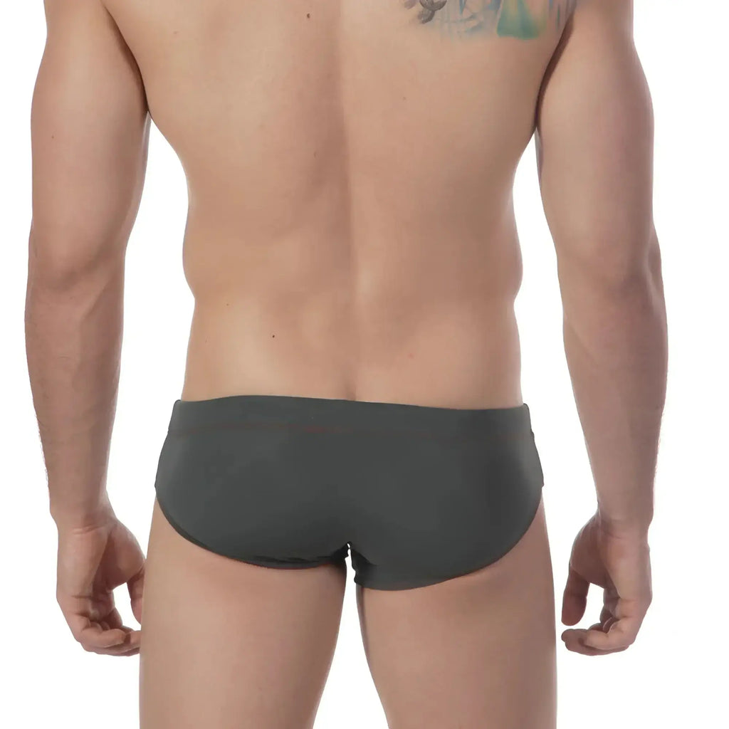Dark gray metro malewear military swim bikini 4922-26 with sleek form-fitting design for stylish swimwear use