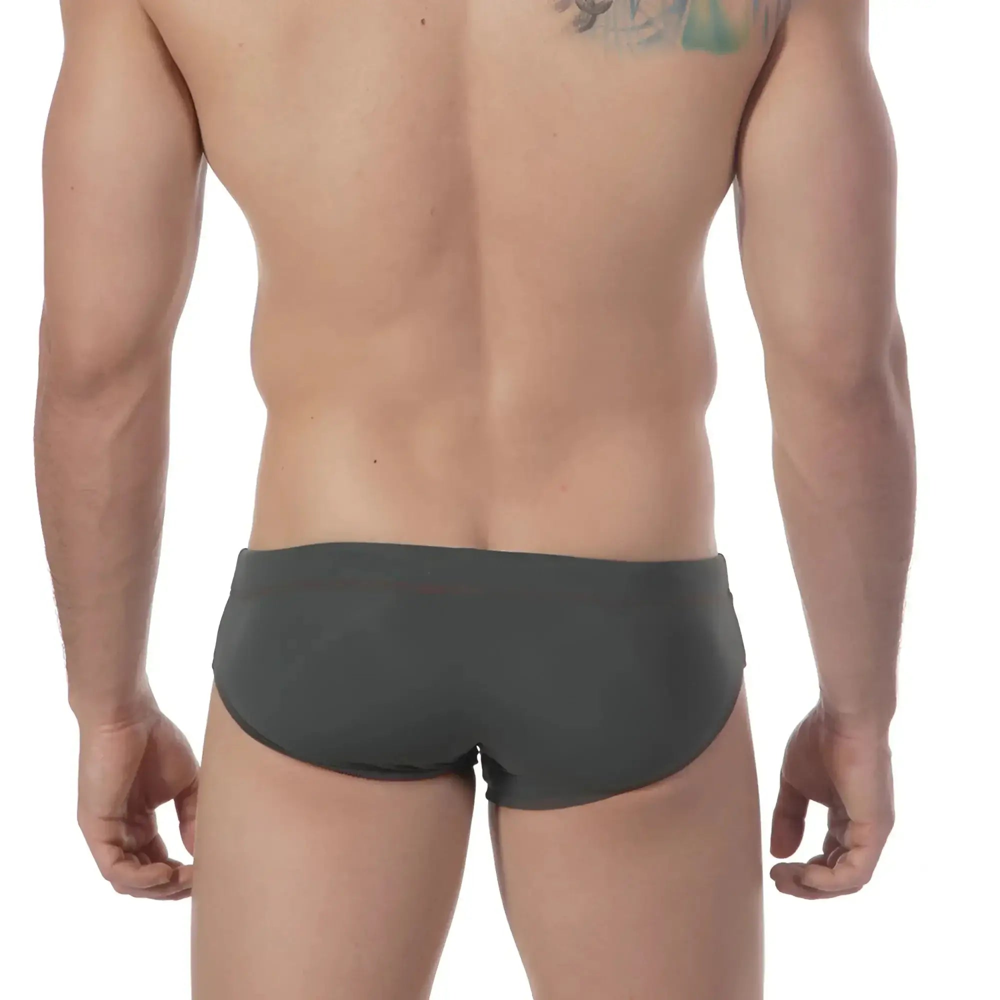 Dark gray metro malewear military swim bikini 4922-26 with sleek form-fitting design for stylish swimwear use