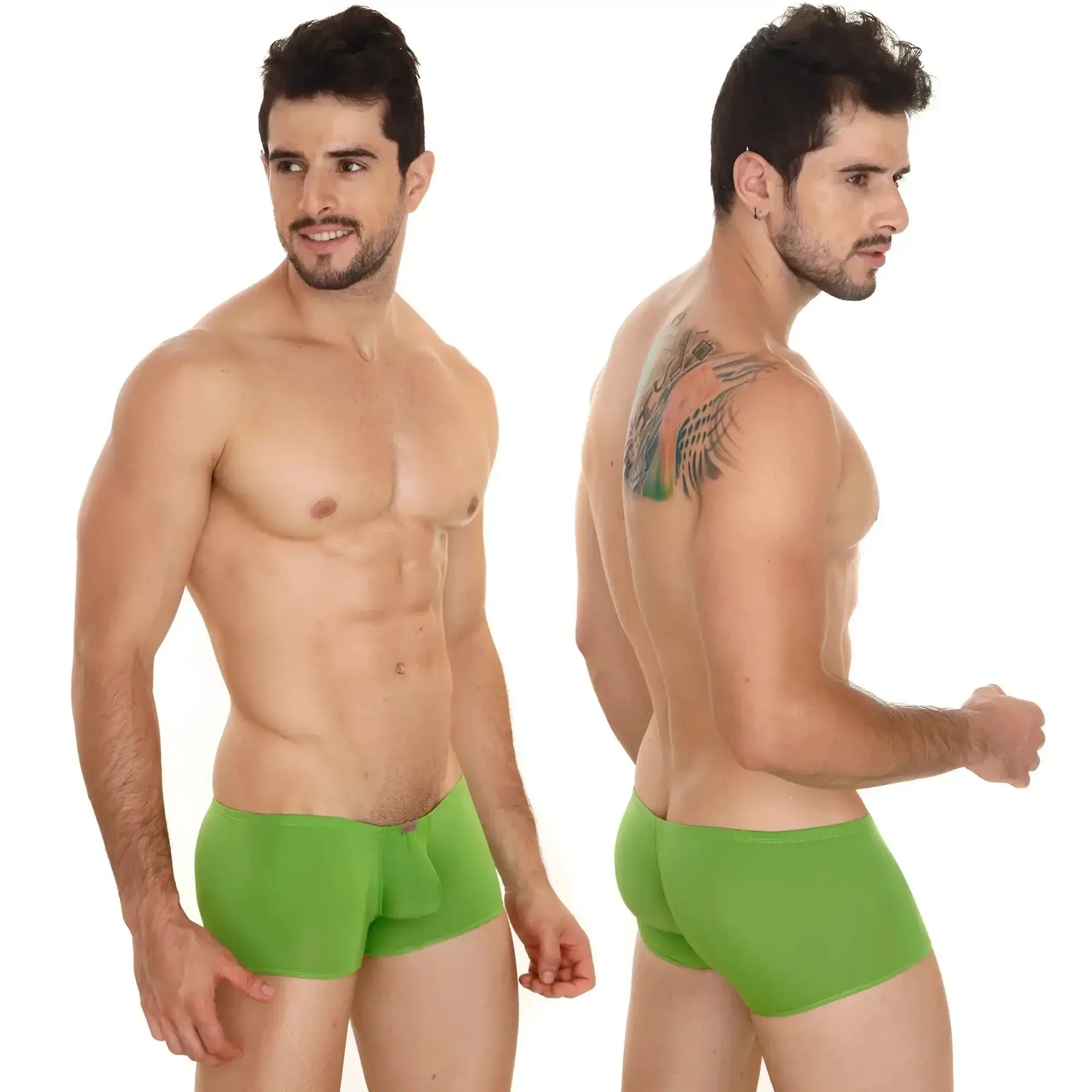 Bright green metro malewear minimo boxer 2013-17 men’s briefs with smooth stretchy fabric and centered pouch design