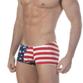 MetroMalewear minimo hero boxer 2013-90 red white and blue american flag patterned men’s briefs front view