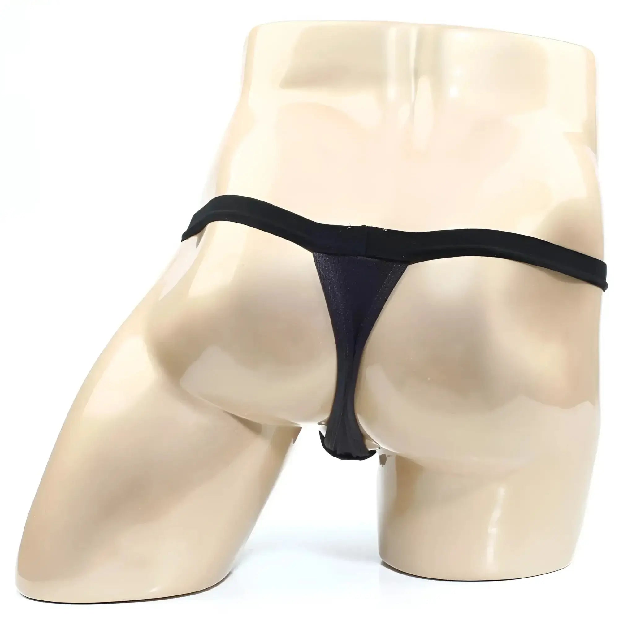 Black thong by metromalewear in charcoal made of smooth stretchy fabric with a sleek minimalist design