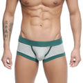 MetroMaleWear Nano Trunk gray 7016-10 gray heathered men’s briefs with teal elastic waistband and leg openings