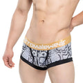 Black and white snake scale patterned mens briefs with gold atromalewear waistband metro malewear nano trunk 7016 61