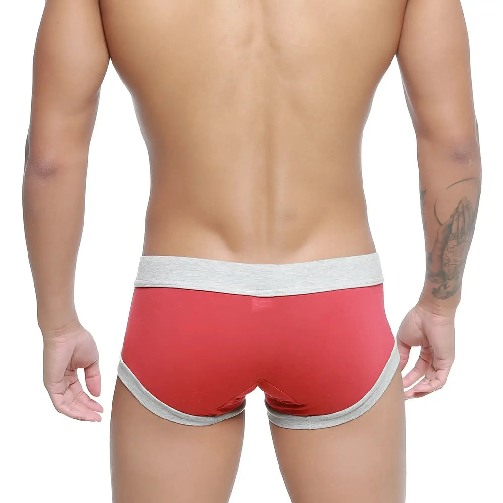 MetroMaleWear nano trunk terracotta 7016-13 red and gray snug fit athletic briefs for active wear