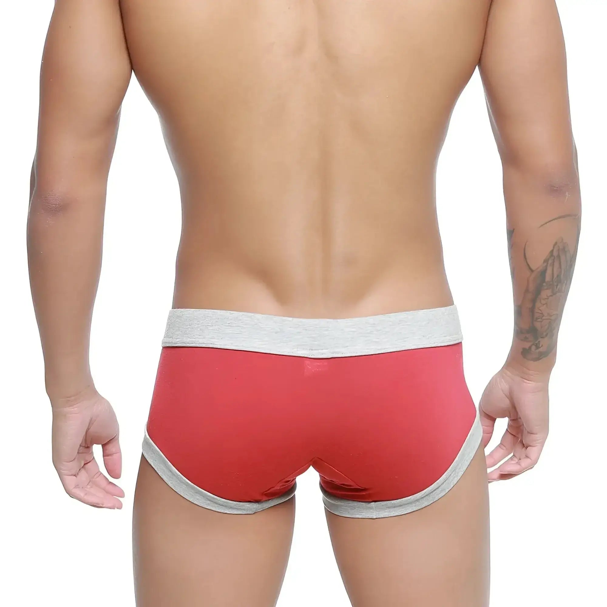 MetroMaleWear nano trunk terracotta 7016-13 red and gray snug fit athletic briefs for active wear
