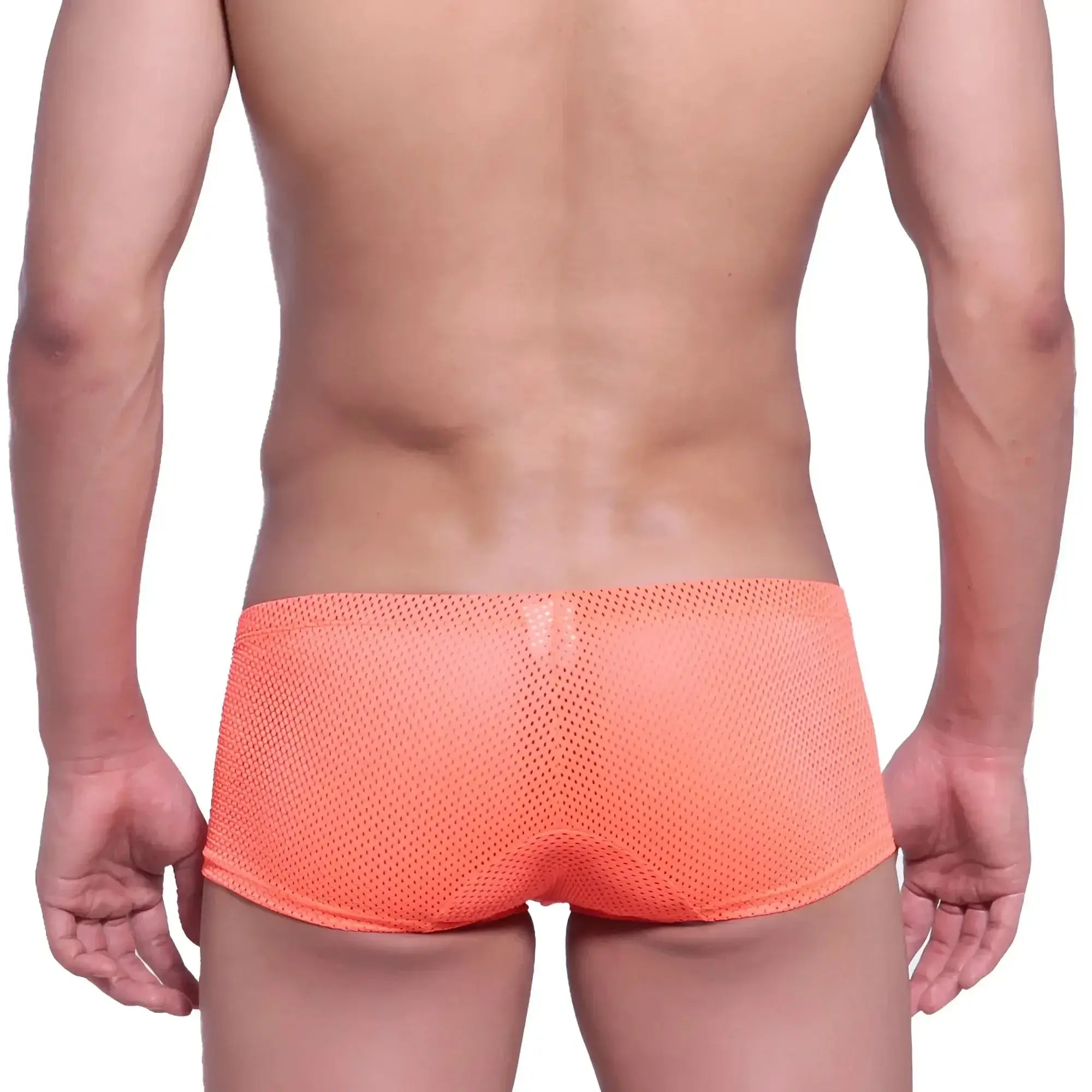 Orange mesh briefs from MetroMaleWear neon boxer orange 1222-14 featuring breathable lightweight fabric