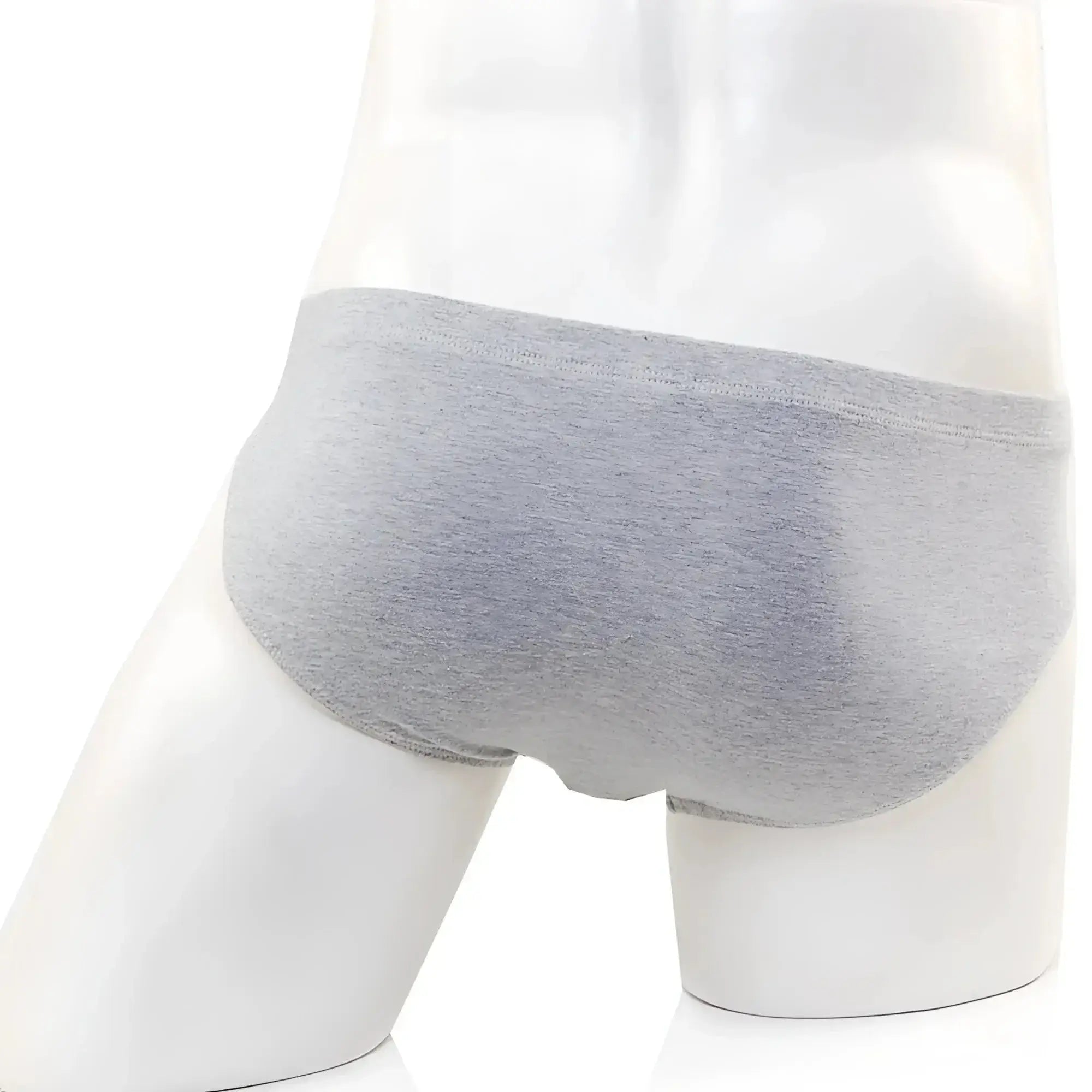 Gray heathered cotton briefs metroMalewear Oslo hip brief 5123-10 displayed on a mannequin